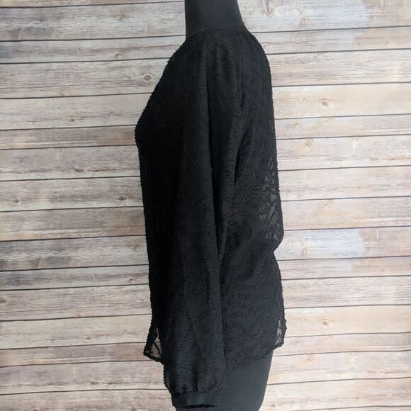 Banana Republic Black Sheer Button Up Blouse - Picture 5 of 5